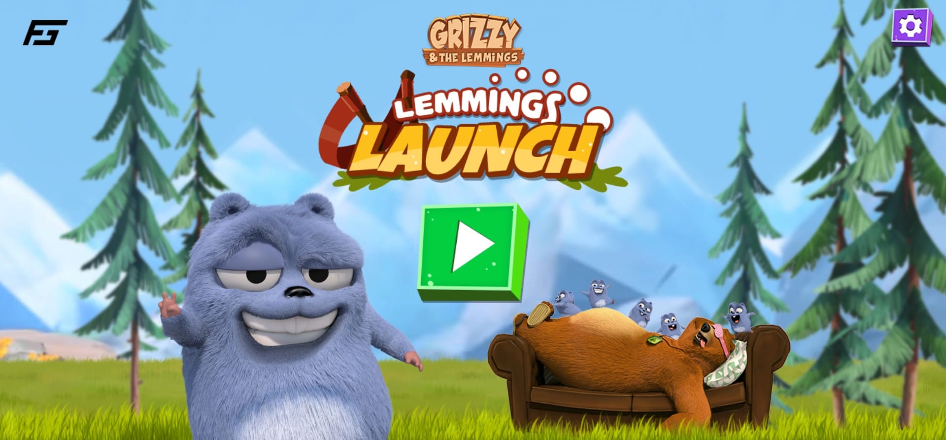 Lemmings Launch Grizzy and the Lemmings